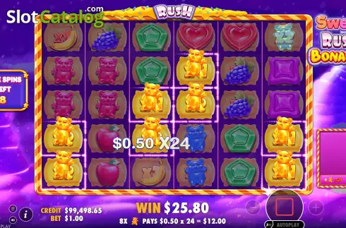 Οθόνη7. Sweet Rush Bonanza Κουλοχέρης