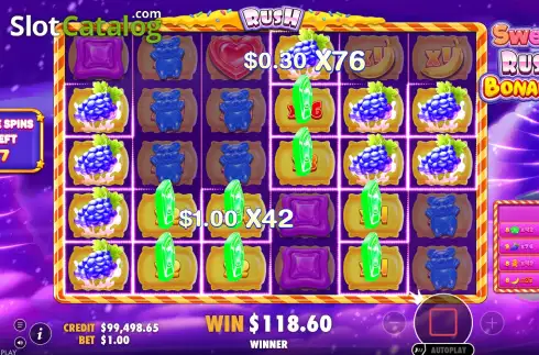 Οθόνη8. Sweet Rush Bonanza Κουλοχέρης