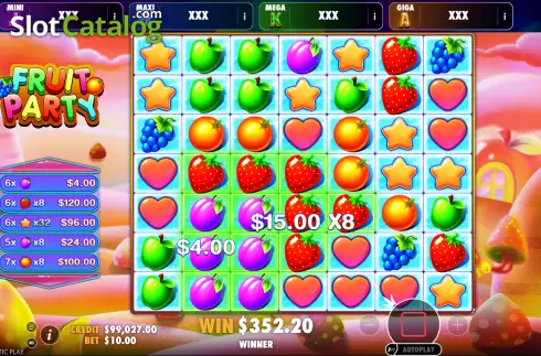 Οθόνη3. Fruit Party Oranje Jackpot Κουλοχέρης 