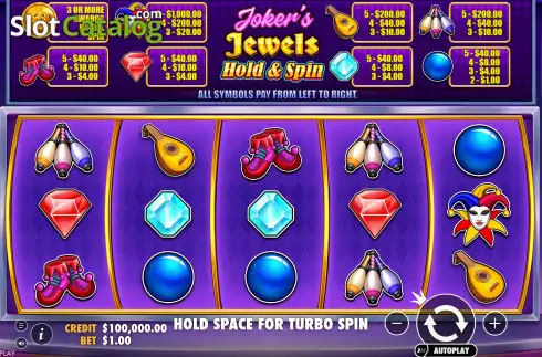 Οθόνη2. Joker’s Jewels Hold & Spin Κουλοχέρης