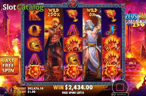 Οθόνη3. Zeus vs Hades Gods of War 250 Κουλοχέρης