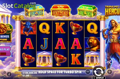 Οθόνη2. Triple Pot Plinko Hercules Κουλοχέρης