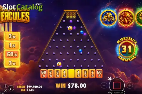 Οθόνη3. Triple Pot Plinko Hercules Κουλοχέρης
