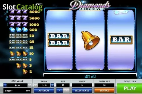 Οθόνη3. Diamonds are Forever 3 Lines Κουλοχέρης