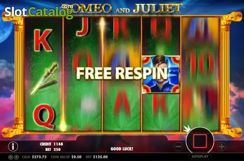 Δωρεάν οθόνη Respin. Romeo and Juliet (Pragmatic Play) Κουλοχέρης
