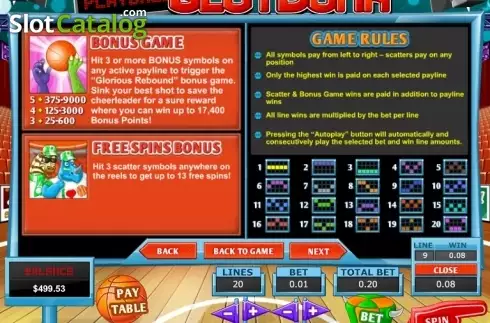 Οθόνη6. Slot Dunk Κουλοχέρης