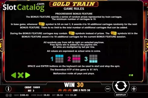 Πίνακας πληρωμών 2. Gold Train (Pragmatic Play) Κουλοχέρης