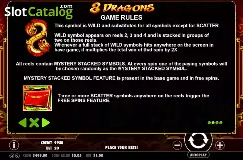 Πίνακας πληρωμών 2. 8 Dragons (Pragmatic Play) Κουλοχέρης 