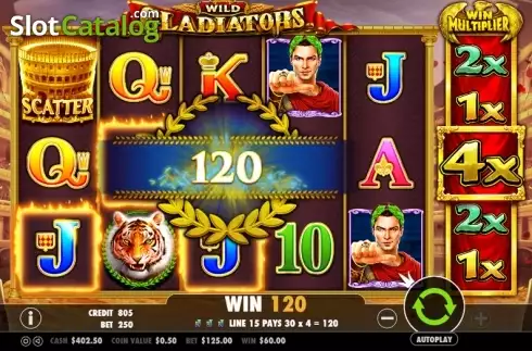 Οθόνη 6. Wild Gladiators Κουλοχέρης