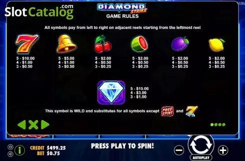 Οθόνη7. Diamond Strike (Pragmatic Play) Κουλοχέρης