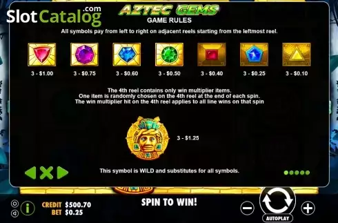 Οθόνη9. Aztec Gems (Pragmatic Play) Κουλοχέρης
