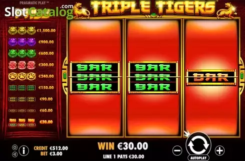 Οθόνη4. Triple Tigers (Pragmatic Play) Κουλοχέρης