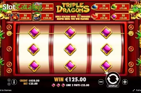 Οθόνη3. Triple Dragons (Pragmatic Play) Κουλοχέρης
