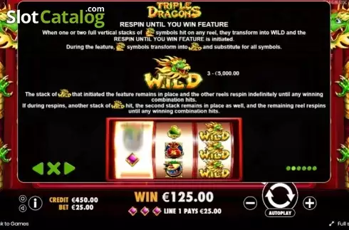 Οθόνη5. Triple Dragons (Pragmatic Play) Κουλοχέρης