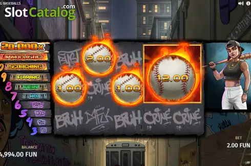 Οθόνη3. 12 Burning Baseballs Κουλοχέρης