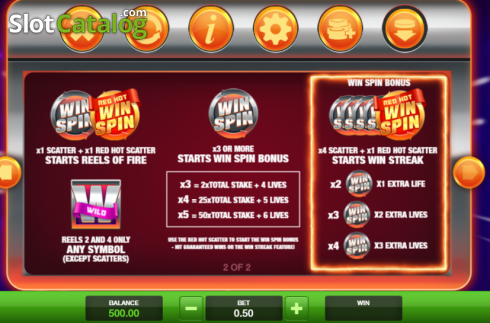 Οθόνη9. Red Hot Win Spin Κουλοχέρης 