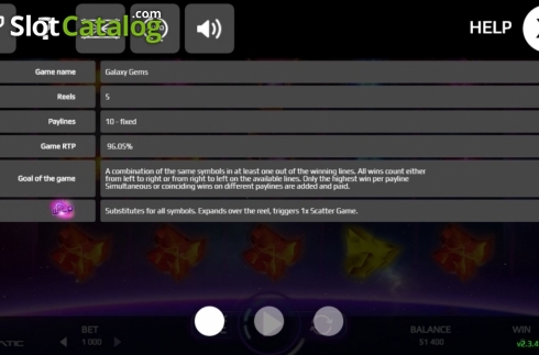 Οθόνη7. Galaxy Gems Κουλοχέρης