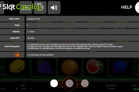 Οθόνη7. Jumping Fruits (Promatic Games) Κουλοχέρης