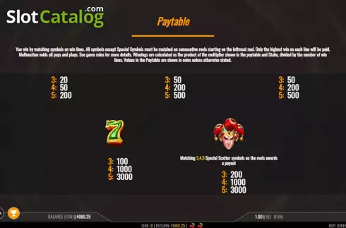 Οθόνη6. Hot Joker Fruits 20 Κουλοχέρης