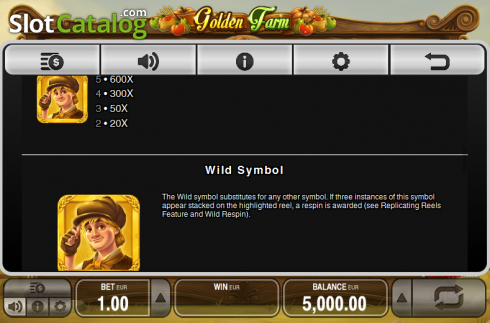 Πίνακας πληρωμών 3. Golden Farm (Push Gaming) Κουλοχέρης
