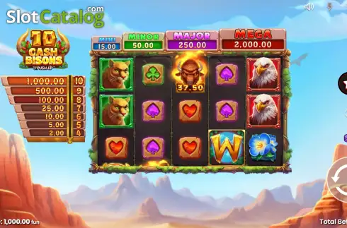 Οθόνη3. 10 Cash Bisons Κουλοχέρης