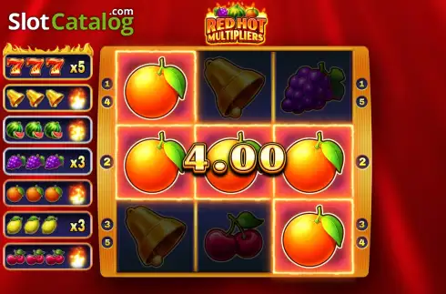 Οθόνη3. Red Hot Multipliers Κουλοχέρης 