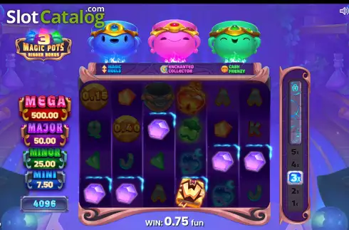 Οθόνη3. 3 Magic Pots Bigger Bonus Κουλοχέρης