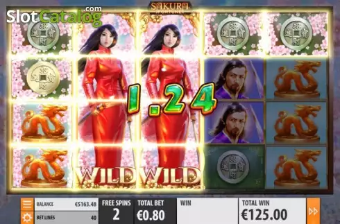 Οθόνη 2. Sakura Fortune Κουλοχέρης 