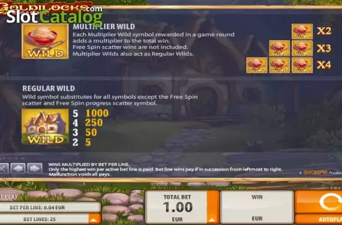 Πίνακας πληρωμών 1. Goldilocks Κουλοχέρης