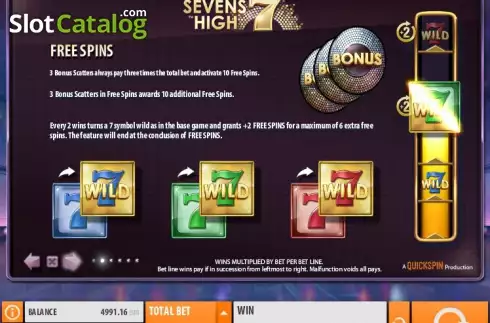 Πίνακας πληρωμών 2. Sevens High (Quickspin) Κουλοχέρης