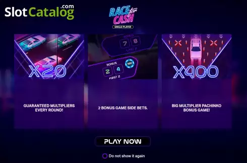 Οθόνη2. Race for Cash Single Player Κουλοχέρης