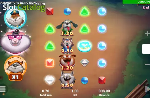 Οθόνη3. Diamond Pups Bling Bling Κουλοχέρης 