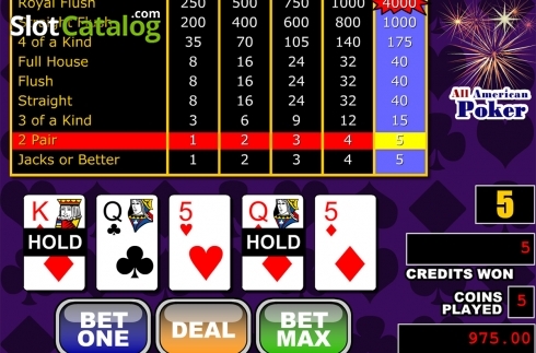 Οθόνη4. All American Poker (RTG) Κουλοχέρης