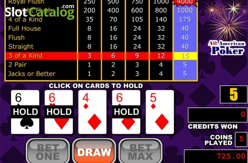 Οθόνη5. All American Poker (RTG) Κουλοχέρης