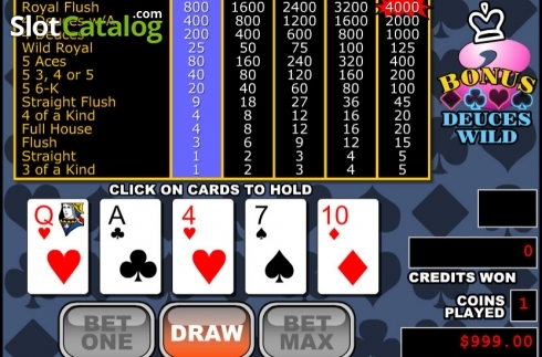 Οθόνη2. Bonus Deuces Wild (RTG) Κουλοχέρης
