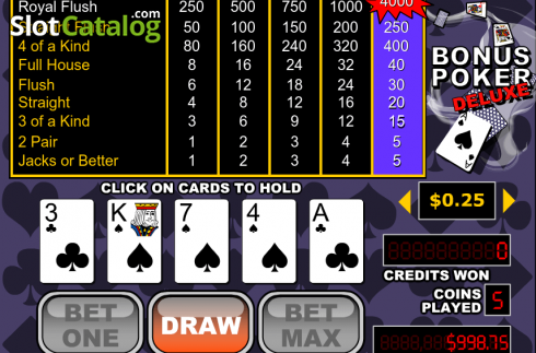 Οθόνη2. Bonus Poker Deluxe (RTG) Κουλοχέρης 