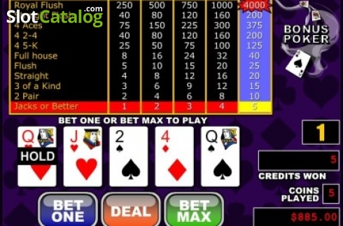 Οθόνη2. Bonus Poker (RTG) Κουλοχέρης
