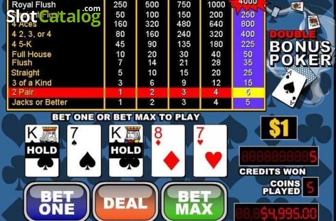 Οθόνη2. Double Bonus Poker (RTG) Κουλοχέρης