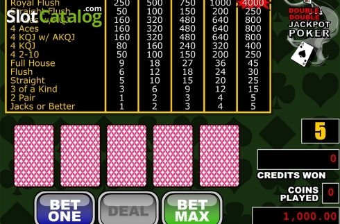 Οθόνη2. Double Double Jackpot Poker Κουλοχέρης