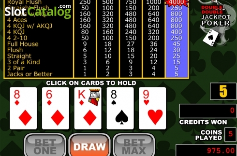Οθόνη3. Double Double Jackpot Poker Κουλοχέρης
