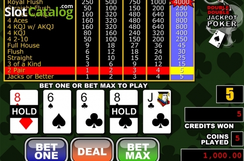 Οθόνη4. Double Double Jackpot Poker Κουλοχέρης