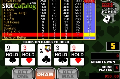 Οθόνη5. Double Double Jackpot Poker Κουλοχέρης