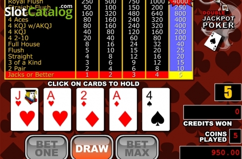 Οθόνη3. Double Jackpot Poker (RTG) Κουλοχέρης 