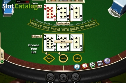 Οθόνη4. Tri Card Poker (RTG) Κουλοχέρης