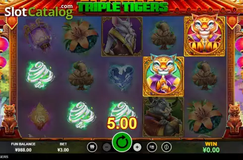 Οθόνη3. Triple Tigers (RTG) Κουλοχέρης