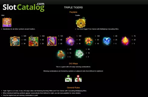 Οθόνη6. Triple Tigers (RTG) Κουλοχέρης