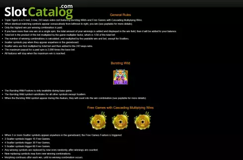 Οθόνη7. Triple Tigers (RTG) Κουλοχέρης