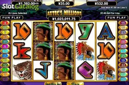 Οθόνη3. Aztecs Million Κουλοχέρης 