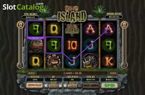 Οθόνη3. Dino Island Κουλοχέρης