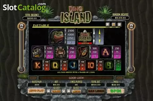 Οθόνη4. Dino Island Κουλοχέρης